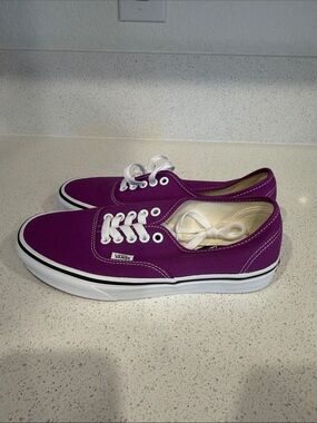 Vans Low-Top Canvas Sneakers in Purple with White Trim